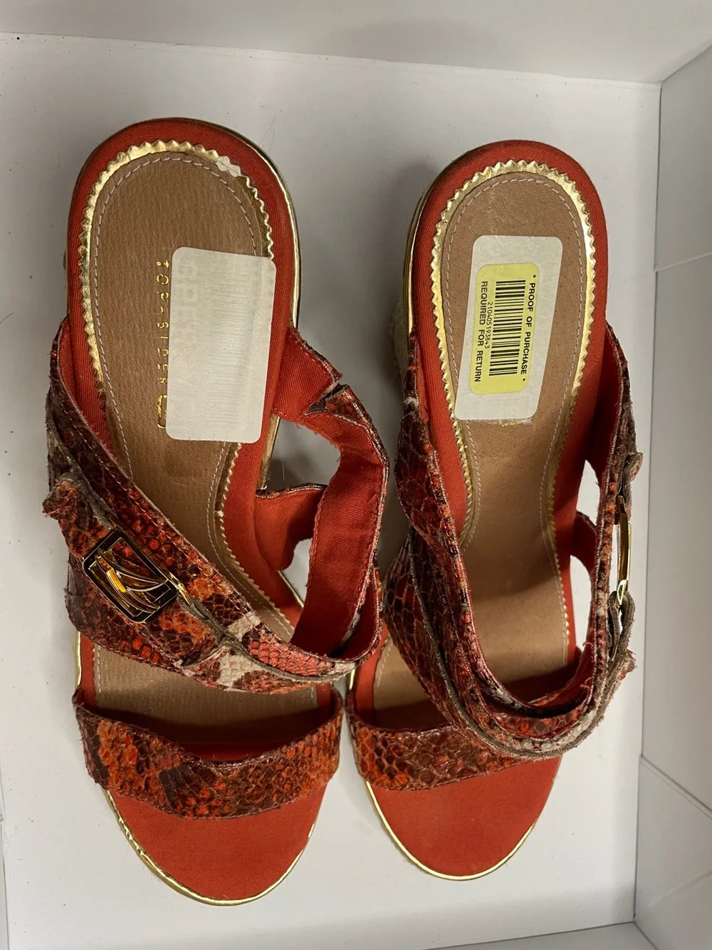SPERRY TOPSIDER Maris Jute wedge python snakeskin sandal